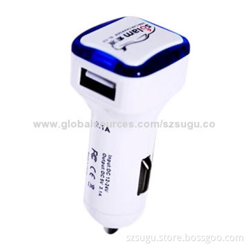 Good selling mini car USB charger, 3.5mm aux audio cable